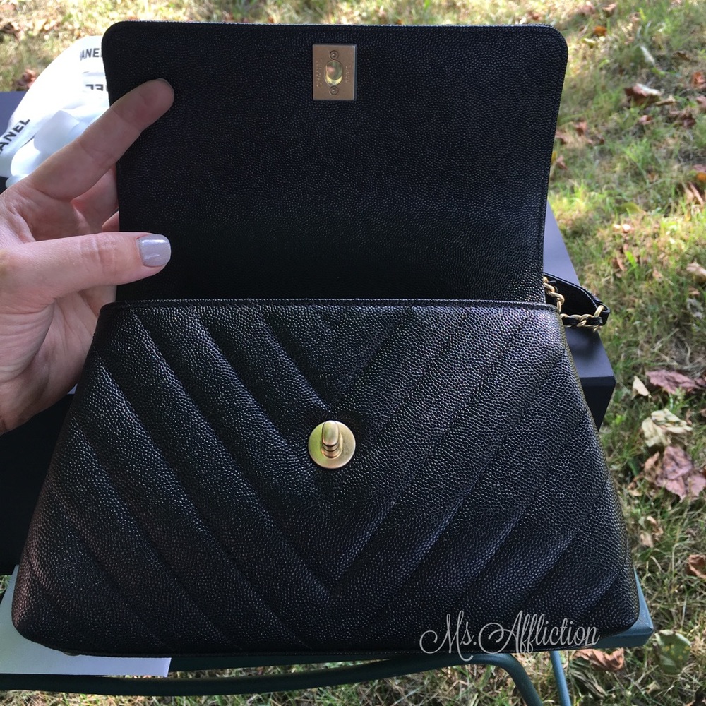 CHANEL Authentic CC Coco Handle Caviar Flap Bag - Picture 5 of 8